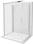 MEXEN/S - OMEGA sprchovací kút 3-stenný 140x100 cm, transparent, chróm + vanička vrátane sifónu 825-140-100-01-00-3s-4010