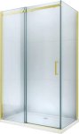 MEXEN/S - Omega sprchovací kút posuvný 110x90 cm, sklo transparent, zlatá + vanička 825-110-090-50-00-4010