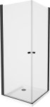 MEXEN/S - PRETORIA duo sprchovací kút 90 x 80, transparent, čierny + vanička vrátane sifónu 852-090-080-70-02-4010B