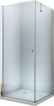 MEXEN/S - Pretoria otváracia sprchovací kút 100x100 cm, sklo transparent, chrom + vanička 852-100-100-01-00-4010