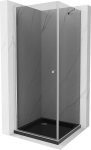 MEXEN/S - Pretória sprchovací kút 100x100 cm, grafit, chróm + sprchová vanička vrátane sifónu 852-100-100-01-40-4070