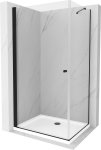 MEXEN/S - Pretória sprchovací kút 70x70 cm, transparent, čierna + sprchová vanička vrátane sifónu 852-070-070-70-00-4010B