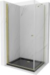 MEXEN/S - Pretória sprchovací kút 80x90, transparent, zlatá + sprchová vanička vrátane sifónu 852-080-090-50-00-4070G
