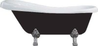 MEXEN/S - Retro voľne stojaca vaňa 170x75 cm biely / čierna chróm nohy 53251707575-00