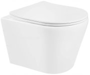 MEXEN/S - Rico Závesná WC misa Rimless vrátane sedátka s slow-slim, Duroplast, biela 30720300