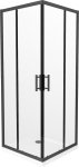 MEXEN/S - Rio sprchovací kút štvorec 80x80 cm, transparent, čierna + biela vanička so sifónom 860-080-080-70-00-4010B