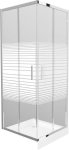 MEXEN/S - Rio štvorcový sprchovací kút 80 x 80 cm, dekor, chróm + vanička Rio, 860-080-080-01-20-4510
