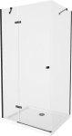MEXEN/S - Roma sprchovací kút 100x110 cm, transparent, čierna + biela vanička so sifónom, 854-100-110-70-00-4010B