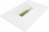 MEXEN/S - Toro obdĺžniková sprchová vanička SMC 100 x 70 cm, biela, mriežka zlatá 43107010-G