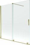 MEXEN/S - Velar Dvojkrídlová posuvná vaňová zástena 160 x 150 cm, transparent, zlatá 896-160-000-01-50