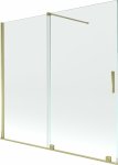 MEXEN/S - Velar Dvojkrídlová posuvná vaňová zástena 170 x 150 cm, transparent, zlatá 896-170-000-01-50