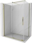 MEXEN/S - Velár sprchovací kút 140 x 75, transparent, zlatá 871-140-075-01-50