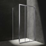 OMNIRES - BRONX sprchovací kút s posuvnými dverami, 100 x 90 cm chróm /transparent /CRTR/ BR1090CRTR