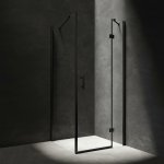 OMNIRES - MANHATTAN obdĺžnikový sprchovací kút s krídlovými dverami, 100 x 90 cm čierna mat / transparent /BLMTR/ MH1090BLTR