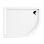OMNIRES - RIVERSIDE akrylátová sprchová vanička štvrťkruh, 100 x 80 cm biela lesk /BP/ RIVERSIDE80/100/LBP