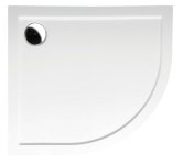 POLYSAN - RENA L sprchová vanička z liateho mramoru, štvrťkruh 90x80x4cm, R550, ľavá, biel 72890