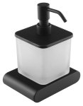 SAPHO - FLORI dávkovač mydla, čierný/mliečne sklo RF019/15