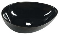 SAPHO - PRIORI Keramické umývadlo, 51x38 cm, na dosku, čierna PI030