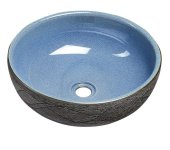 SAPHO - PRIORI keramické umývadlo na dosku Ø 41 cm, modrá/sivá PI020