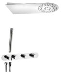 SAPHO SAPHO - Podomietkový sprchový set s termostatickou batériou a držiakom ručnej sprchy, 2 výstupy, guľatá, chróm MB623-01