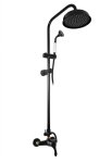 SLEZAK-RAV - RAV - Vodovodná batéria sprchová LABE s hlavovou a ručnou sprchou, Farba: čierna matná / zlato, Rozmer: 150 mm L081.5/7CMATZ