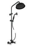 SLEZAK-RAV - Vodovodná batéria sprchová MORAVA RETRO s hlavovou a ručnou sprchou, Farba: čierna matná, Rozmer: 150 mm MK181.5/7CMAT
