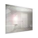 Zrkadlo závesné s pieskovaným motívom a LED osvetlením Nika LED 7/80 | A-Interiéry nika ľad 7-80