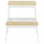 Hocker Weiß/naturfarben