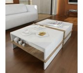 Asir Konferenčný stolík PLUS 35x90 cm hnedá/biela 