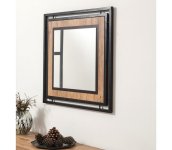 Asir Nástenné zrkadlo COSMO 70x70 cm hnedá/čierna 