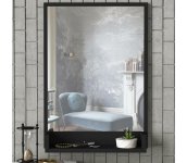 Asir Nástenné zrkadlo s policou COSTA 75x45 cm čierna 