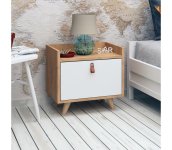 Asir Nočný stolík DOPO 55x50 cm béžová/biela 