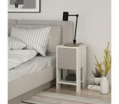 Asir Nočný stolík EMA 55x30 cm biela/béžová 