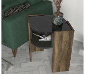 Asir Odkladací stolík MARBEL 60x48 cm hnedá/čierna 