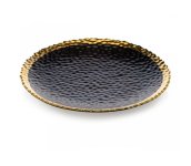HowHomely Jedálenský tanier KATI 25 cm čierna/zlatá 