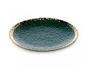 HowHomely Jedálenský tanier KATI 25 cm zelená/zlatá 