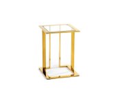 HowHomely Odkladací stolík SAWA 40x40 cm zlatá/číra 
