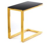 HowHomely Odkladací stolík STIVAR 51x50 cm zlatá/čierna 