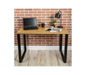 HowHomely Pracovný stôl BLAT 120x60 cm čierna/hnedá 