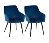 HowHomely SÚPRAVA 2x Jedálenská stolička RICO modrá 