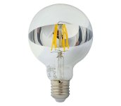  LED Žiarovka so zrkadlovým vrchlíkom DECOR MIRROR G95 E27/8W/230V 4200K strieborná 