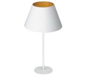  Stolná lampa ARDEN 1xE27/60W/230V pr. 30 cm biela/zlatá 