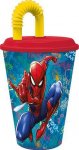 MARVEL Plastový téglik so slámkou Spiderman 430ml
