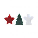 TORO Set 3 ks vianočných sviečok - stromček, anjel, hviezda