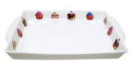 TORO Tácka obdĺžniková s dekorom tortičky; 27,2 x 28 x 3,3 cm