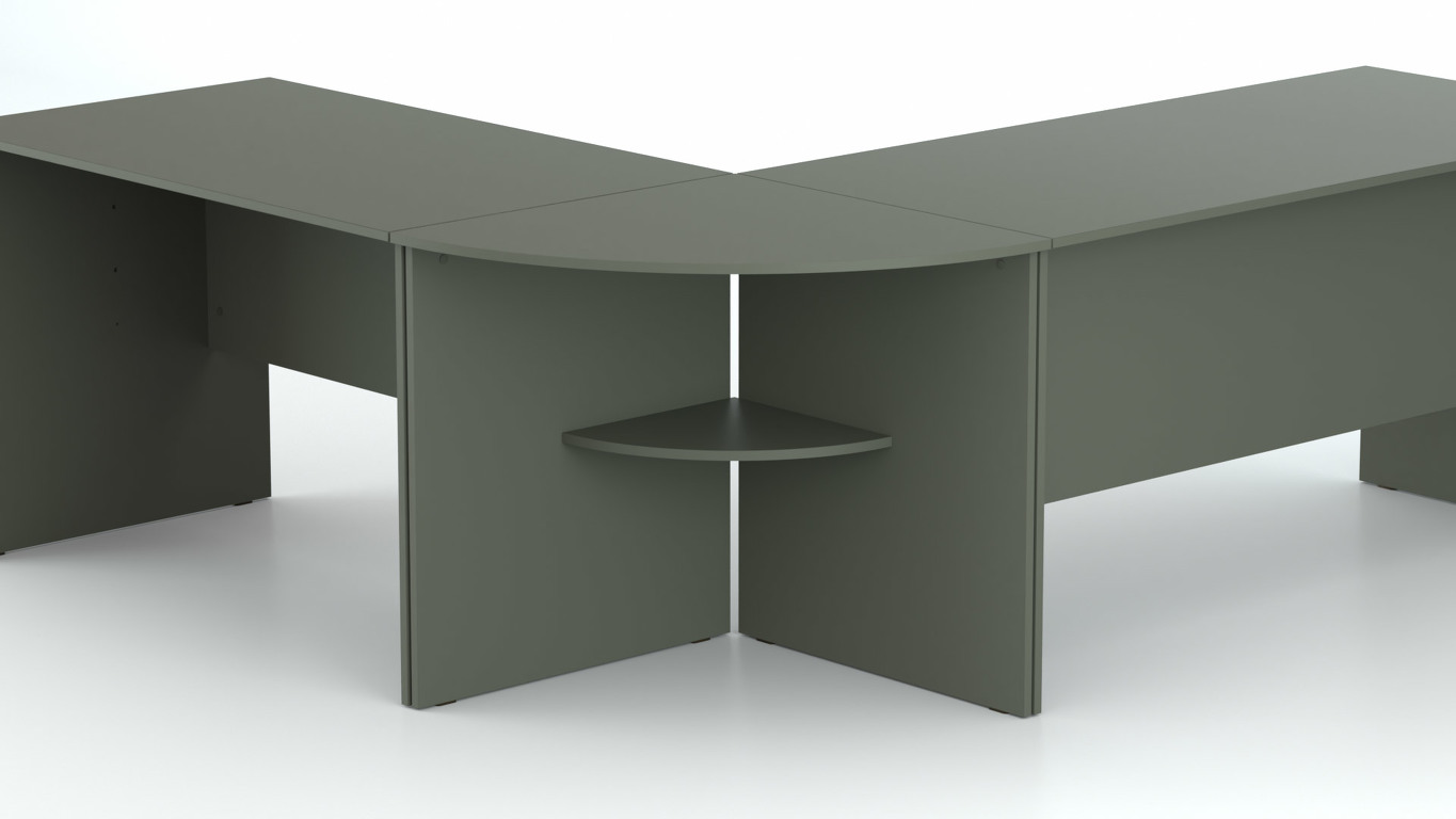 DREVONA09 Rohový stôl oblúk grafit OFFICE 66